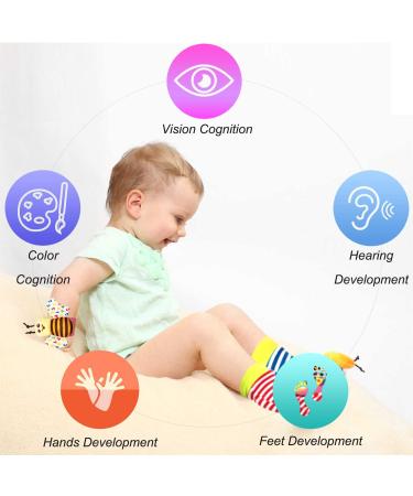 Wrist and Foot Rattle Set for Newborn Babies - 8 pcs Baby Toy Set for Boys and Girls - Buy Online on GoSupps.com