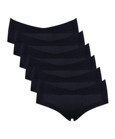 Intimate Portal Maternity Knickers | Pregnancy Pants Postpartum Underwear | Under Bump Cotton Cradle Briefs 18 6-pk Black