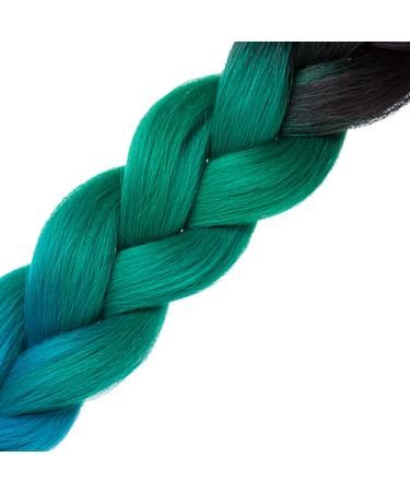 LDMY Ombre Black Green Blue Braiding Hair Extensions - 6pcs Jumbo Synthetic Hair 100g Each - Buy Online on GoSupps.com