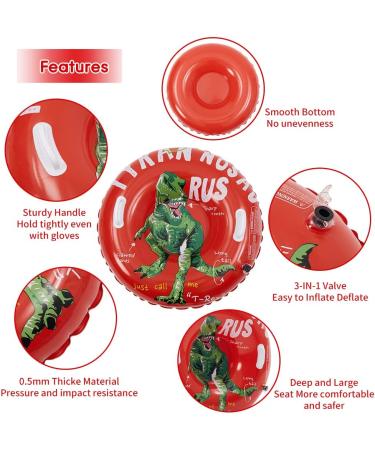 Snow Tubes - 2 Sets of 34 Inch Inflatable Sleds for Kids and Adults | Heavy Duty Hard Bottom, Thickened 0.5MM | Outdoor Sledding Fun for Boys and Girls - Buy Online on GoSupps.com