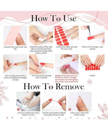 Semi Cured Gel Nails Strips 16 Stickers Nail Wraps Long Lasting Gel Nail Stickers with Soft Glossy Gel Finish Salon-Quality Gel Nail Strips for Nails French Tip Manicure UV/LED Lamp Required - Buy Online on GoSupps.com