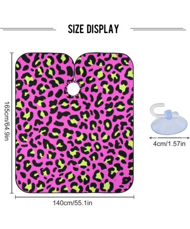 Waterproof Pink Yellow Leopard Print Barber Cape | Unisex Hair Cutting Bib for Men & Women - Buy Online on GoSupps.com