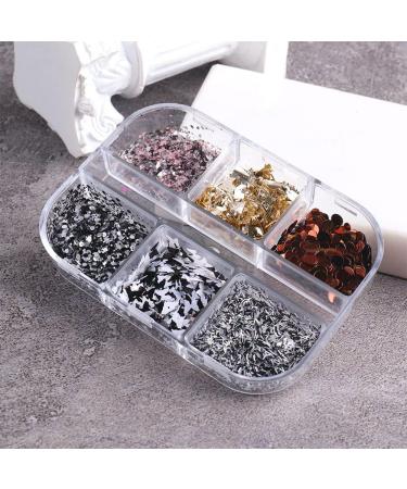 Winter Style Hexagon Irregular Spangles Holographic Black White Colorful Glitter Flakes Nails Sequins(02) Style02 - Buy Online on GoSupps.com