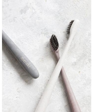 Meraki Mkbe01 Toothbrush - Grey/White/Pink | 18.5 cm x 1.5 cm | International Shipping Available - Buy Online on GoSupps.com