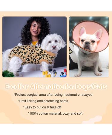 Kuoser Dog Recovery Bodysuit Breathable Post-Op Dog & Cat Body Ideal After Castration & Surgery Anti-Lick with E-Neck Band Dark Brown - Buy Online on GoSupps.com