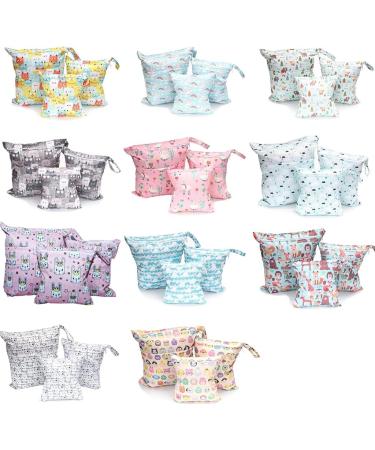 EGURS 3-Piece Diaper Pocket Set with Reusable Wetbag | Cat White | Organizer Bags for Babies Diapers and Accessories - Buy Online on GoSupps.com