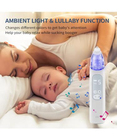 Rechargeable Electric Baby Nasal Aspirator with 5 Suction Levels and Music- Newborns & Toddlers Nose Cleaner - Buy Online on GoSupps.com