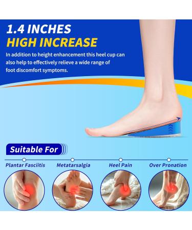 Height Increase Insoles - Heel Lifts for Men & Women | Shoe Lifts for Plantar Fasciitis | 1.4'' Boost with Pain Relief - Buy Online on GoSupps.com