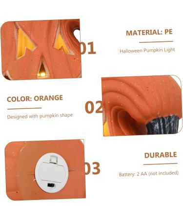 TOVINANNA Pumpkin Lantern Ornament Light up Pumpkins Lights for Jack o Lanterns Pumpkin Figurine Halloween Light Decor Pumpkin Lamp Decor Pumpkin Light Party Decor 3D Big Pumpkin Supplies Pe Orange 16X12CM - Buy Online on GoSupps.com
