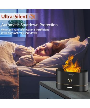 Flames Aroma Diffuser - 7-Color Light Essential Oil Humidifier for Home Office Yoga & Kids - Automatic Switch-Off (Black) - Buy Online on GoSupps.com