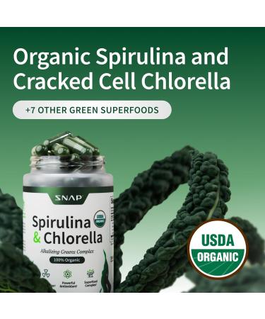 Snap Supplements Cholesterol Health + Organic Spirulina and Chlorella Bundle 60 + 120 Vegetarian Capsules - Buy Online on GoSupps.com