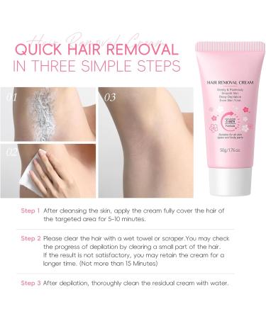  Generisch Hair removal cream depilatory cream moisturizing cream 50g fast acting gentle on the skin for use at home while traveling and on vacation - Buy Online on GoSupps.com