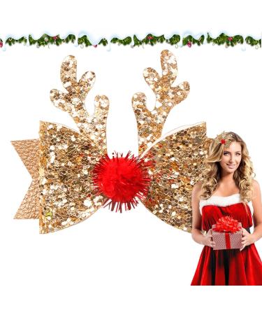  1/2/4 PIECES Toddler Deer Antler Hair Clips Reindeer Antlers Hair Bows For Girls Red Hair Bows Accessories To Wear Personalised Baubles 1 count (Pack of 1) Gold - Buy Online on GoSupps.com