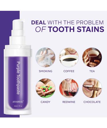 Purple Teeth Whitening Toothpaste - Effective Whitening for Adults | 1fl oz - Buy Online on GoSupps.com