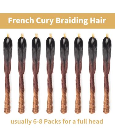 Ainimiu French Curly Braiding Hair 22 Inch 8 Packs - Pre Stretched Bouncy Braiding Hair- Loose Wavy Braiding Hair Synthetic Hair Extensions for Black Women 22 Inch(pack of 8) 1B/33/30 - Buy Online on GoSupps.com