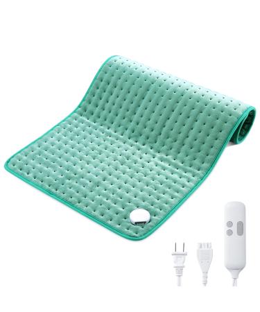 XXX-Large King Size Heating Pad for Pain Relief  18 X 33 Fast Heating Pad with 2H Auto Shut Off  6 Heat Settings & Machine Washable  Moist & Dry Heat Therapy for Neck Back Shoulder Relief and Cramps Green