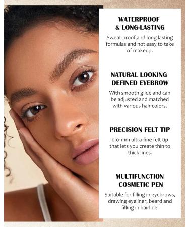 Eyebrow Pencil Grayish Brown Brow Pencil with Ultra-Fine 0.01mm Brush-Tip Multifunctional Liquid Eyeliner & Eyebrow Pen Waterproof Sweat-Proof Long-lasting Quick Drying with Brow Tool & Brush-01# #01 Grayish Brown - Buy Online on GoSupps.com