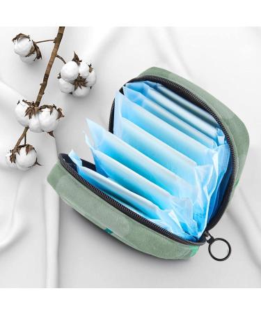 Menstruation Pad Bag with Zipper - Women's Tampon Collection Bag in Combat Aircraft Pattern & Green Cloud Design - Buy Online on GoSupps.com