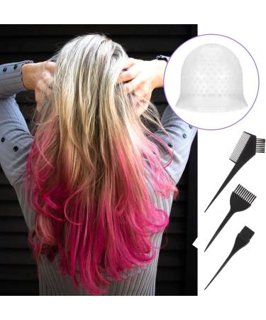 HEQU Hair Coloring Highlighting Dye Cap 5 Pcs Highlights Hair Dye Kit Include Reusable Hair Highlight Cap with Hook Needle Hair Dye Brush Set for DIY Salon Hair Coloring Dye Tools - Buy Online on GoSupps.com