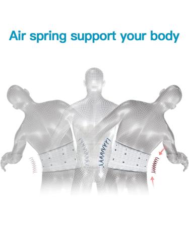 Decompression Back Belt WG50-G2 | Air Column Back Brace for Lower Back Pain | Upgrade Double Belt for Men & Women | Ideal for Home Work Sport Travel & Medical Use - Small (White - Buy Online on GoSupps.com
