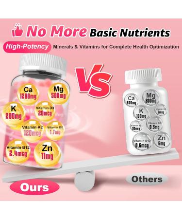 2 Pack Calcium Citrate Gummies 1200mg, Calcium Supplements for Women & Men, High Absorption Calcium Gummies with Vitamin D3, Magnesium & Zinc for Muscle, Bone & Immune Support, Strawberry Flavor Strawberry 60 Count (Pack of  - Buy Online on GoSupps.com