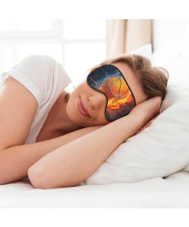 Basketball Water Fire Sleeping Mask | Adjustable Silk Eye Mask for Travel & Sleep | Light Blocking Eye Cover for Boys Girls & Women - Buy Online on GoSupps.com