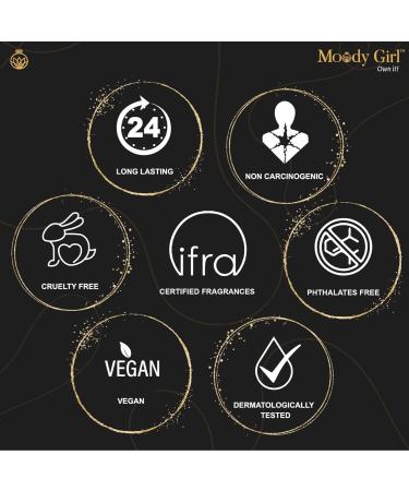 Moody Girl Sensual Mood Enhancing Luxury Perfume For Women 20Ml | Fragrance Of Aromatic Rum Tonka Beans & Amber| Resinous & Woody 24Hr Long Lasting Fragrance | Liquid - Buy Online on GoSupps.com