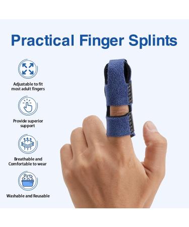 Echify Upgraded Finger Splints - 1Pc Full Coverage Finger Protector Mallet Finger Support Brace Trigger Finger Splint Finger Straightener for Arthritis & Broken Knuckle Immobilization Blue - Buy Online on GoSupps.com