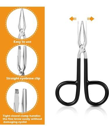 6-Piece Scissor Handle Straight Tip Eyebrow Tweezers Set - Black - Buy Online on GoSupps.com
