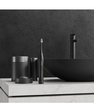 Sleek Black Sonic Electric Toothbrush for Adults | Smart Pressure Sensor, 4 Power Modes, Rechargeable & Waterproof - Buy Online on GoSupps.com