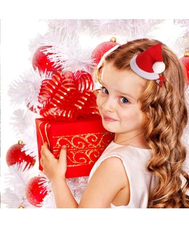 JNAWA 4 Pairs Christmas Hat Hair Clips Lovely Santa Hat Hair Barrettes Santa Cosplay Hair Clip Holiday Hair Decorations for Kids Adult Xmas Costume - Buy Online on GoSupps.com