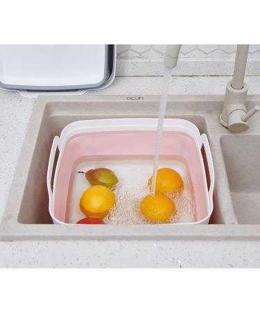 AAKitchen Collapsible Dish Basin with Drain Plug Carry Handles for 9L Capacity Collapsible Sink Tub Dish Wash Basin Portable Dish Tub Foldable Dishpan for RV Trailers Camping Dish Washing Tub (Pink) - Buy Online on GoSupps.com