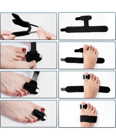 2pcs Toe Splints for Straightening - Toe Brace for Hammer Toes & Bent Toes - Black (2 Styles) - Buy Online on GoSupps.com