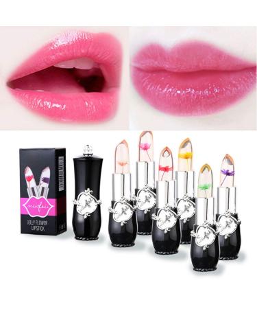 Eakroo Flower Lip Gloss 6 Pack - Long Lasting Nutritious Lip Balm for Moisturized Lips - Magic Temperature Color Change Lipstick (Black) - Buy Online on GoSupps.com