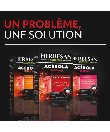HERBESAN - AC ROLA 1000 - Vitalit - Go t cerise - Haute concentration en Vitamine C-R duction de la fatigue- 30 comprim s effervescents - Buy Online on GoSupps.com