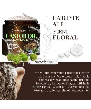 Castor Oil Hair Mask 8 Fl Oz | Infused with Rosemary Peppermint Grapefruit & Ginger | Fuller Thicker Hair | Long-Lasting Immediate Results - Buy Online on GoSupps.com