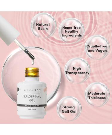 Makartt 15ml 7 in 1 Builder Nail Gel: Clear, Multifunctional, UV/LED Lamp Required - Buy Online on GoSupps.com