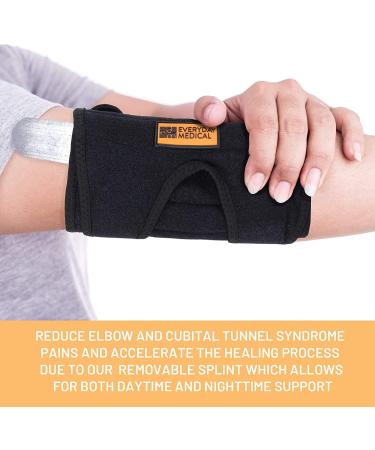 Everyday Medical Elbow Brace for Arthritis, Cubital Tunnel Syndrome - Tennis Elbow Stabilizer Support Splint | Removable Splint, Fits Both Arms | Unisex - L/XL (9 IN) - Buy Online on GoSupps.com