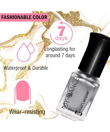 Silver Nail Polish Metallic Nail Polish 6ML Mirror Chrome Nail Varnish Metal Effect Nail Art Polish Super Shine Silver Gloss Nail Paint - 60S Quick Dry & Long Lasting Nail Gel At Home Manicure TJ002 6 ml (Pack of 1) - Buy Online on GoSupps.com