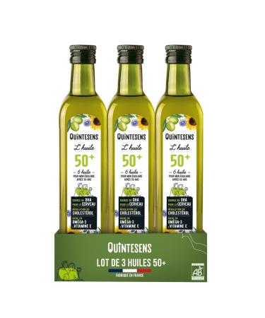 Lot of 3 Senior Oils (50+) QUINTESENS 500ml - Maintenance of Vitality & Beauty - Cholesterol Regulation & Support