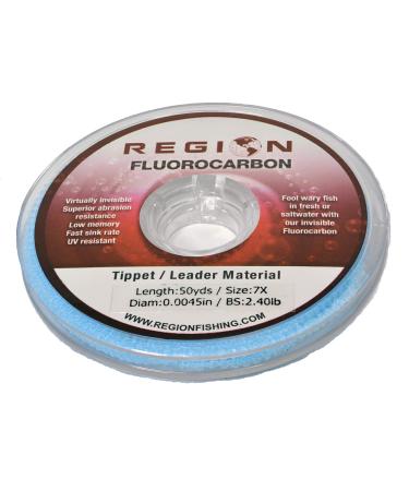 50YD Fluorocarbon Fly Fishing Tippet - Ultra Clear - Abrasion Resistant - 7X 6X 5X 4X 3X 2X 1X 0X