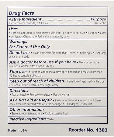 BZK Antiseptic Towelettes 1303 - 100 Pack - Buy Online on GoSupps.com