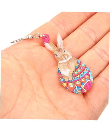 Holibanna 2 Pairs Rabbit Earrings Easter Earrings for Girls Easter Earrings for Women Spring Earrings Valentines Day Earrings Holiday Earrings for Women Egg Earrings Eggs Chick Miss Acrylic 4.5X2CMx4pcs As Shownx4pcs - Buy Online on GoSupps.com