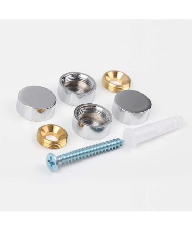 Brass Cap Mirror Screws 0.6 Polished Chrome - 4 Pack Circle Decorative Nails - Buy Online on GoSupps.com