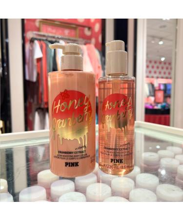 Victoria's Secret PINK HONEY CRANBERRY Glow Boosting Body Lotion & Body Oil 2-piece set for Women
