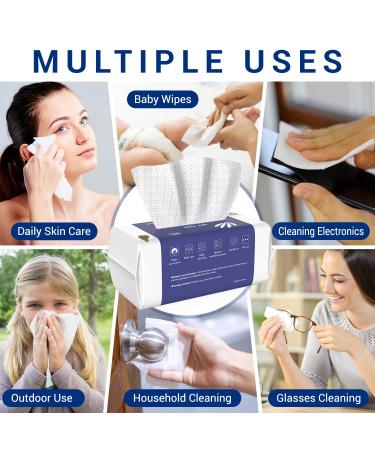 100-Count Biodegradable Face Clean Towels for Sensitive Skin - Lint-Free Disposable Facial Wash Cloths for Skincare & Makeup Removal - Buy Online on GoSupps.com