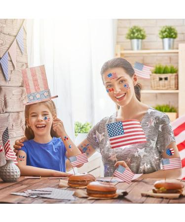 4th of July Temporary Tattoos - 65Pcs Patriotic Independence Day American Flag Body Face Art Stickers - Memorial & Labor Day Decorations - Buy Online on GoSupps.com