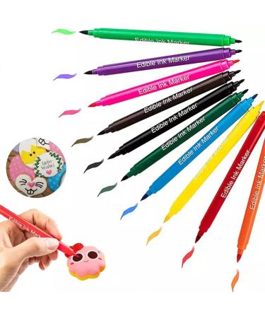 Edible Markers | 10 Colors Double Head Food Markers - Double Head Available Edible Markers for Cookie Decorating Baking Decorating - Buy Online on GoSupps.com