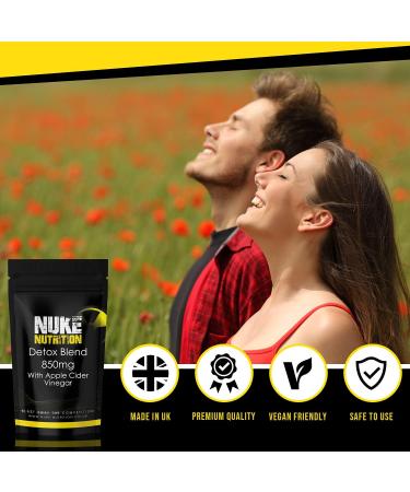 Nuke Nutrition Colon Cleanse - 180 Capsules for Gut Health - Detox & Debloat with Apple Cider Vinegar & Ginseng - Strong Bowel Cleanse - 5 Advanced Ingredients - 180 Count - Buy Online on GoSupps.com