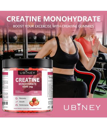 Buy Creatine Monohydrate Gummies with Vitamin B12 - Sugar & Gluten Free Vegan Strawberry Flavor 5000mg for Enhanced Performance & Recovery - 120 Count - Buy Online on GoSupps.com
